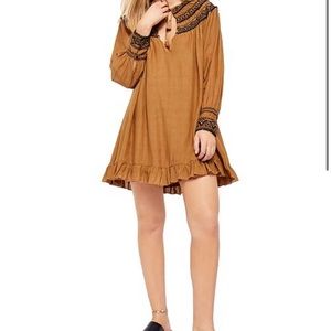 ***sold*** free people embroidered mini boho dress